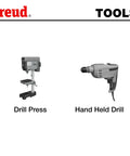 Image showing a drill press and hand held drill with text 'Tools' and 'freud' logo.