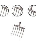 Heavy Duty Steel Digging Fork For Gardening And Farming Soil Loosening Tool With One Piece Forged Design in detail view
