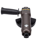 Heavy Hitting Pneumatic Air Angle Grinder Pumping 10000 RPM Kick For Rapid Material Removal Along With Lightweight Composite Shell and Smooth Contoured Handles.