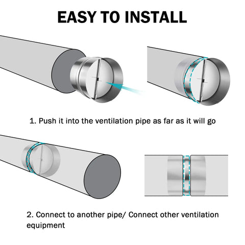 Installation guide for 4 Inch Backdraft Damper For Ducting With Galvanized Steel Body And Aluminum Flaps One Way Airflow Blocker