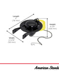 Universal Toilet Flapper With Chain And Float For 2 Inch Flush Valves Black Durable Replacement Kit with dimensions labeled