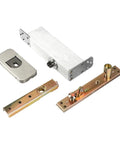 Heavy Duty Hidden Door Hinge With Hydraulic Self Closing Buffer And 90 Degree Positioning For Wood Doors visible parts for installation.