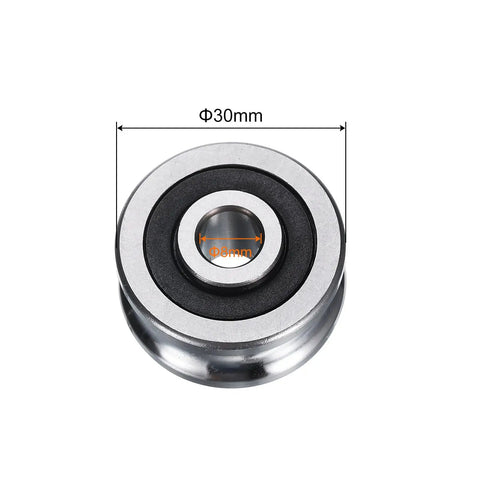 SG25 U Groove Track Guide Bearings featuring 8mm inner bore and 30mm outer diameter with 14mm width crafted from Gcr15 steel