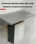 Universal Outdoor Electric Vehicle Charger Cover Hella Weatherproof Protector Roof For Charging Stations Solid Steel Housing Kickin Rain And Hail To Keep Your Gear Fully Secure And Ready, stainless steel rain cover mounted over a charging station.