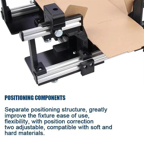 Super Adjustable Manual Box Folding Aid For Shipping Cardboard Containers Hassle Free Easy Pack Tool With Smooth Slider Mechanism Fits All Standard Sizes close-up of adjustable positioning components