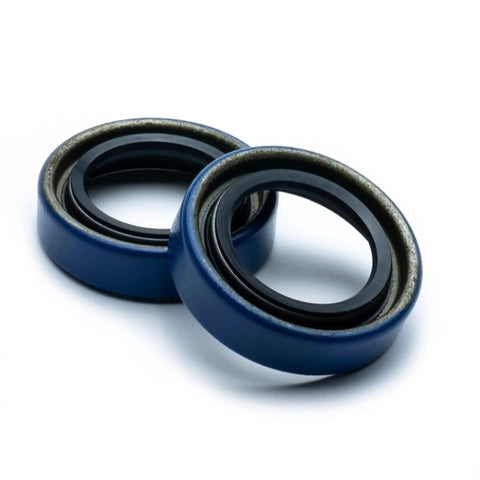 Heavy Duty Front Caster Axle Sleeve Bearing Rebuild Kit Compatible With Exmark Toro Mowers Includes Premium Seals, blue rubber seals and roller bearings.