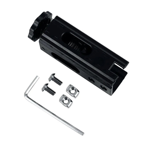 No Sweat X Axis Tensioner For 2020 Aluminum Profiles, black tensioner, parts included for easy installation.