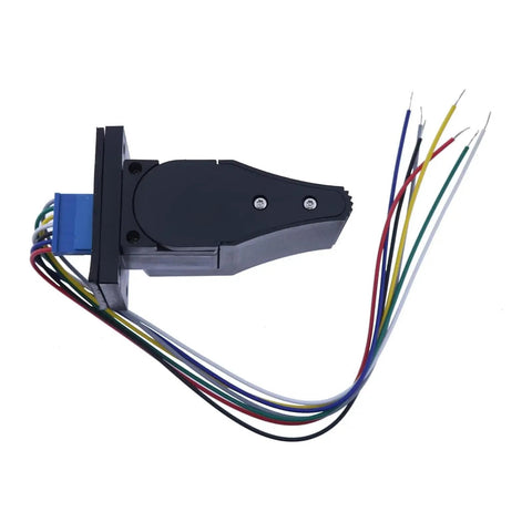 Top Shelf 2Pc Upper Control Box Joystick Controller 2441305250 Black joystick with wires for Haulotte lifts, side view.