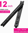 Heavy Duty 35mm Three-Section Drawer Slides With Soft Close And Ball Bearing, 12 inch, cold rolled steel construction