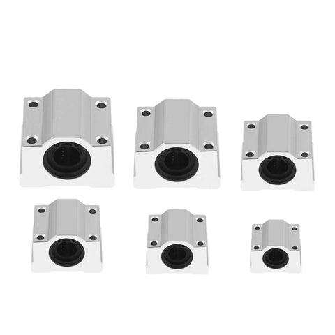 Two-Pack Linear Motion Bearing Slides SCS8UU SCS10UU SCS12UU SCS16UU 8 To 16mm Length For CNC Parts And 3D Printer Builds Precision Machine Tools Smooth Glide Rails, six bearing blocks