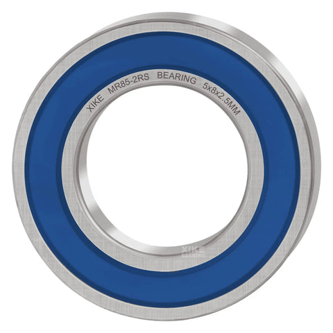 Get Your Gears Turning With This Badass Pack Of 10 Miniature Ball Bearings Featuring MR85-2RS Specs, 5x8x2.5mm with blue rubber seal.