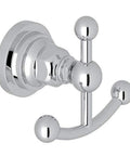Dope Italian Made Brass Wall Mount Double Robe Hook With Polished Chrome Finish 2.83 Inch Projection Includes Mounting Hardware