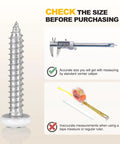 Badass Heavy Duty M4 X 25mm Phillips Pan Head Self Tapping Screws Zinc Plated Carbon Steel with measuring tools background.