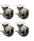 Smooth As Butter Two Inch Antique Brass Swivel Casters With Locking Brakes Set Of Four Vintage Furniture Roller Wheels