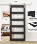 Built Like A Tank 36 By 84 Inch Glass Barn Door With Frosted Tempered Panes features seamless track in a modern room.