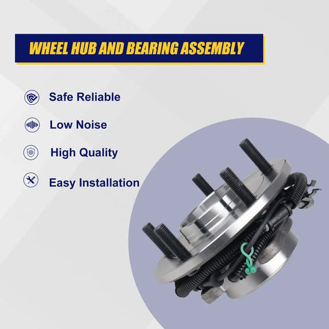 Precision Built Rear Wheel Bearing Hub Assembly 2 Pack For 08 12 Chrysler Town And Country Dodge Grand Caravan Volkswagen Routan showing installation features.