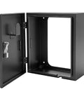 Badass Heavy Duty Wall Mount EV Charger Lock Box With Dial Combo Padlock, open door view showing cold rolled steel interior.