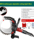 High Frequency Circular Saw For Reinforced Concrete Wall Cutting And Cement Road Ring Cutting Built Like A Tank With Professional Grade Precision, showing brushless gear and 410mm cutting disc.