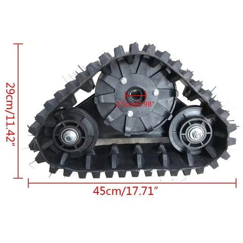 Close-up of 600mm Rear Axle Track Assembly Pro Kit for Go Kart Buggy Quad ATV Snowmobile showing track and hardware details.