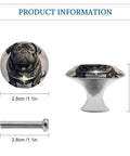 Two Pack Totally Cute Black Pug Dog Cabinet Knobs In Antique Stainless Steel Round Drawer Handles For Kitchen Cabinets Dressers And Furniture Premium Finish Easy Install Stylish Hardware Decor, 2.8cm