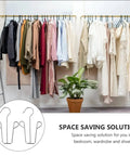 Heavy Duty Stainless Steel Hanging Shoe Rack With Double Nonslip Hooks To Keep Your Kicks Secure And Tidy, used for organizing clothes.