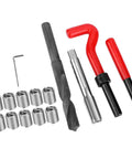 Pro Grade M14x1.25 Thread Repair Kit, 15-Piece Stainless Steel Set with drill, tap, breaker, hex wrench, and thread inserts