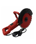 Top Shelf 14 Inch Electric Circular Concrete Saw 3500W Powerhouse Masonry Cutter with red handle and wet dust guard.