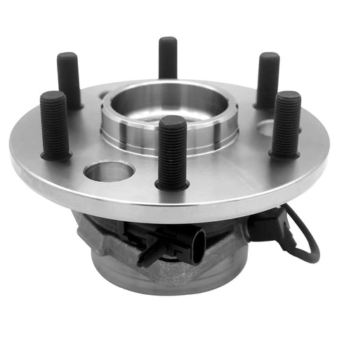 Beefed Up Front Wheel Bearing Hub Assembly 6 Lug 4WD With Abs Wire Zero Drag Low Runout Build for Chevy Tahoe and Cadillac Escalade 1995 to 2000, close-up view