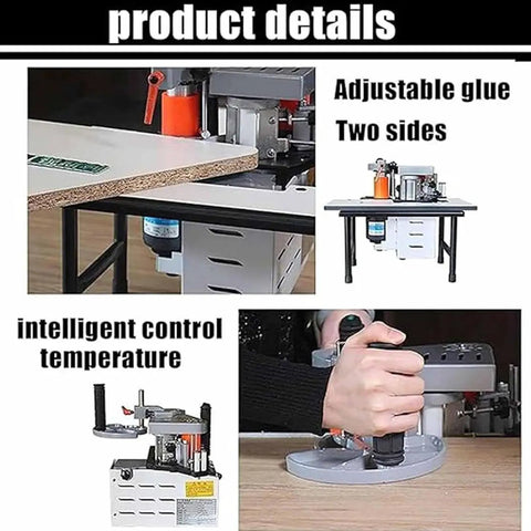 Portable Edge Banding Machine For Woodworking With Adjustable Speed Up To Five Meters Per Minute, Double Sided Gluing Demo