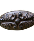 Old School Cast Iron Victorian Style Oval Drawer Pull And Barn Door Handle Handcrafted Vintage Cabinet Accent With Classic Antique Vibe Durable IRP669 Artisan Home Decor For Any Room