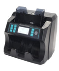 Pro Grade Front Loading Bill Counter Machine Autodetects USD EUR Canadian Bills with LCD display and dual loading slots.