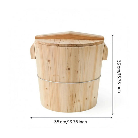Sick Traditional Cedar Wood Rice Steamer Barrel Cooking Rig for Home and Chefs with Beautiful Grain Finish durable tapered design.