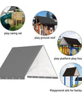 Outdoor Playground Canopy Replacement For Swing Sets 52 x 90 Inch Weatherproof Cover Kid Friendly Easy Install Waterproof UV Protection Gray