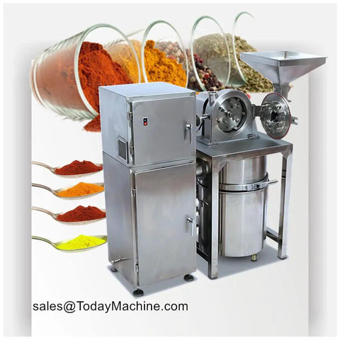Industrial Grinding Machine For Chili Cassava Sesame And Coconut With Cyclone Separator And Dust Collector Heavy Duty Pulverizer