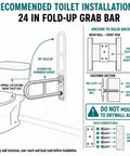 Recommended toilet installation guide for Hella Sturdy 24 Inch Folding Toilet Grab Bar With Rock Solid Anti Slip Surface.