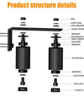 Diagram of 2-Inch Gate Roller Guide With L-Bracket, Universal Adjustable Gate Guide Roller, showing components and structure