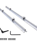 Two Piece Sbr1500mm Linear Guide Rails With Four Sbr16UU Aluminum Housings Tough As Nails Carbon Steel Sliders For Heavy Duty Machines Slick Motion System Kit Smooth Operator Setup with components and mounting hardware.