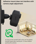 Side view of mounted camera using Three Pack No Drill No Screws Adhesive Wall Mount Brackets Compatible With Blink Outdoor 4, showing angle adjustment.