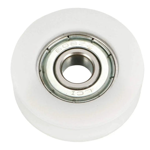High Octane V Groove Linear Guide Bearing Pulley Built Tough With Steel And Nylon Slick Smooth Roll For Timing Belts 8MM Bore 34MM OD 11MM Thick 2 Piece Pack white nylon pulley with metal bearing center
