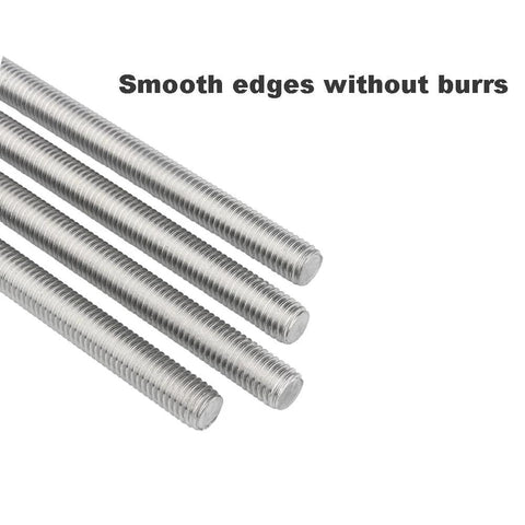 Four 16-inch stainless steel fully threaded rods, 1/2-13 right-hand threads, 304 SS