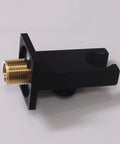 Square Solid Brass Oil Rubbed Black Handheld Shower Head With Wall Connector And Hose Set, view of brass connector detail