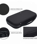 Badass Eva Hard Shell Carrying Case With Handle Crush Proof Protective Storage Box For Electronics Tools And Small Accessories Road Ready Gear Bag No Sweat Travel Organizer Built Damn Tough Comfy Commute Essentials black EVA case with handle and smooth zippers.
