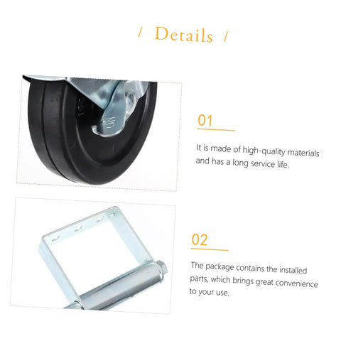 Close-up of Heavy Duty Spring Loaded Gate Caster Wheel showing durable rubber wheel and metal frame for smooth rolling.