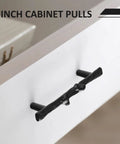 Heavy Duty Black Tree Branch Cabinet Pulls, Hella Durable 3 Inch Drawer Handles on white cabinet front.