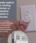 Slick Graphite LED Dimmer Switch Bringing Foolproof Three Way Rocker Action With Flat Out Zero Flicker Brightness Up To 150 Watts being installed.