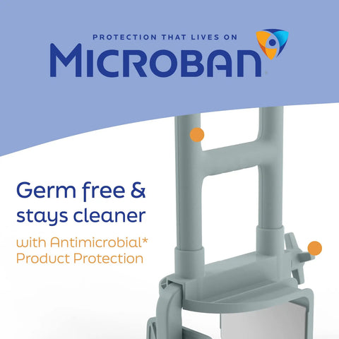 Heavy Duty Clamp On Bathtub Grab Bar Featuring Snap Fit Solid Steel Mounting Design for bathroom safety with antimicrobial protection