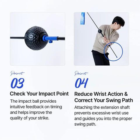 Fast Swing Golf Trainer For Speed And Path Improvement Distance Boost With Lightweight Stick And Latex Band in use by golfer.