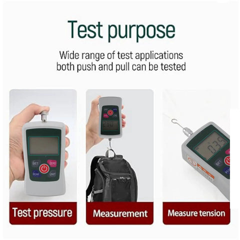 Dead Accurate Digital Force Gauge Measuring 0.2N To 2N For Straightforward Push Pull Testing shown measuring tension and pressure.