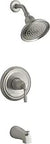 Devonshire Rite-Temp Bath And Shower Trim With Slip-Fit Spout And 1.75 Gpm Showerhead, showing handle and faceplate in chrome