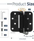 3 Pack 4 Inch Self Closing Door Hinges With Five Eighth Inch Radius Corners Black Finish For Kitchen Bathroom Garage And Office Doors No Fuss Install Durable Stainless Steel Mounting Hardware Built To Last Ideal For Interior Doors And High Traffic Use.